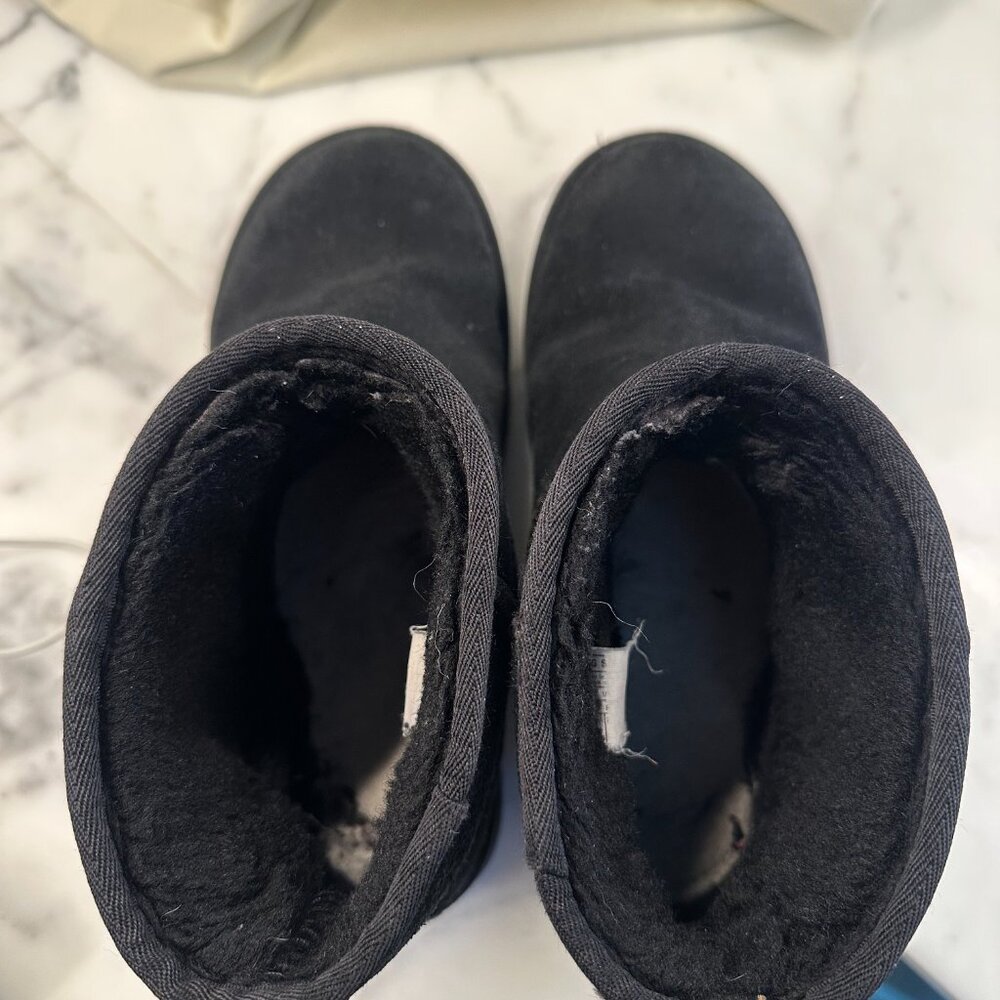 UGG Womens Classic Mini Platform Boots Black Size 10 - Picture 9 of 11
